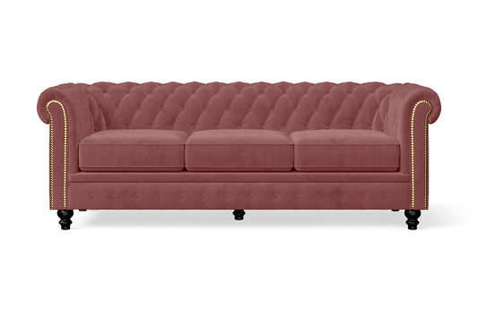 Aversa 3 Seater Sofa Pink Velvet