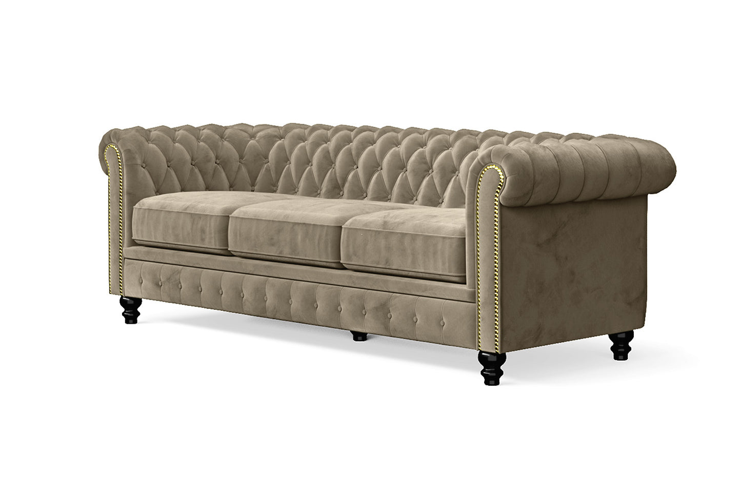 Aversa 3 Seater Sofa Sand Velvet