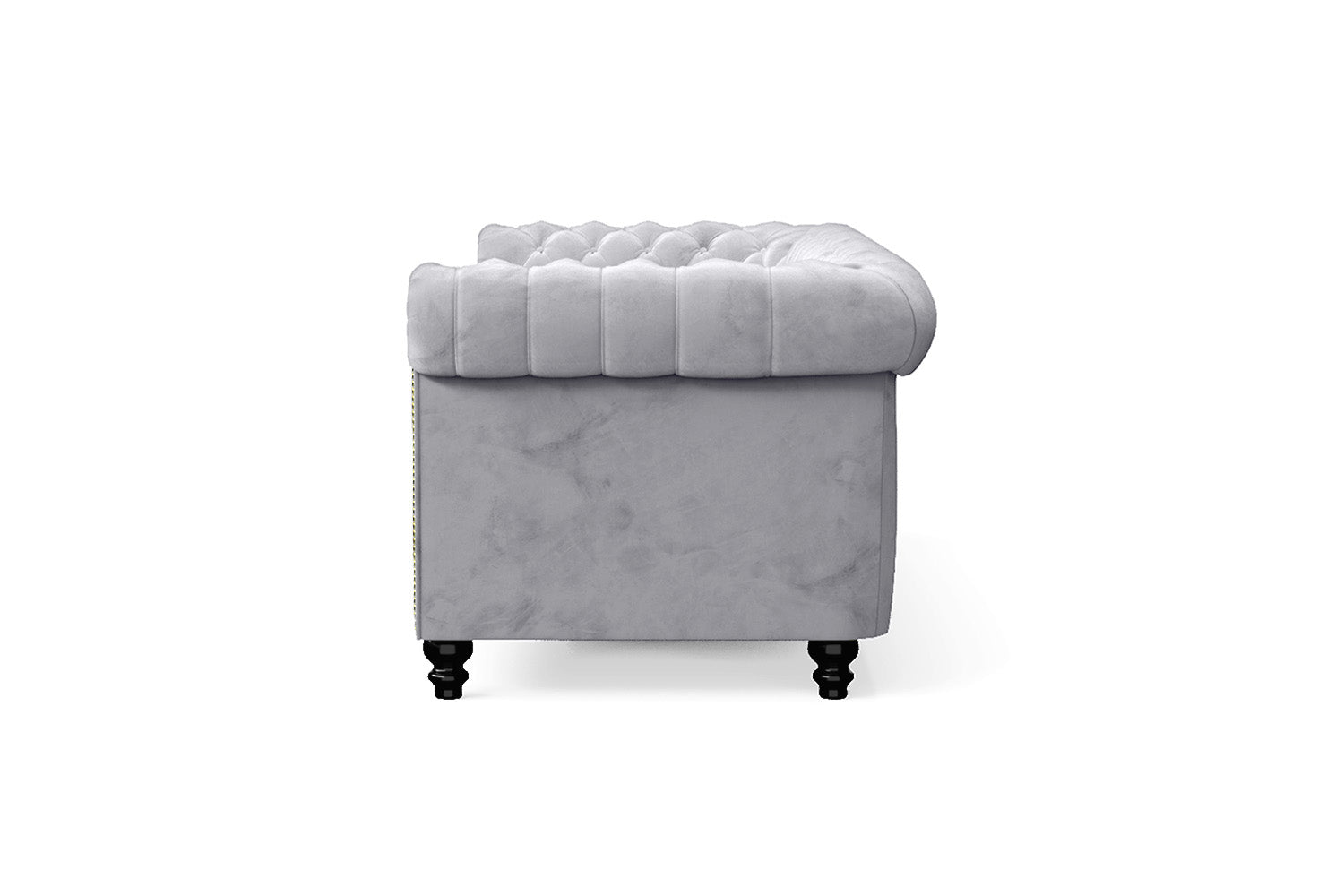 Aversa 3 Seater Sofa Silver Velvet