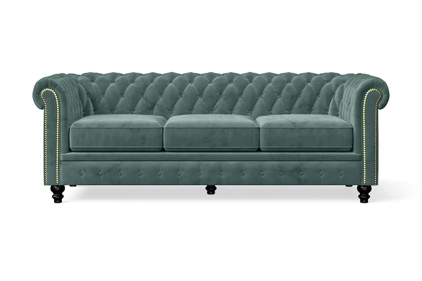 Aversa 3 Seater Sofa Teal Velvet