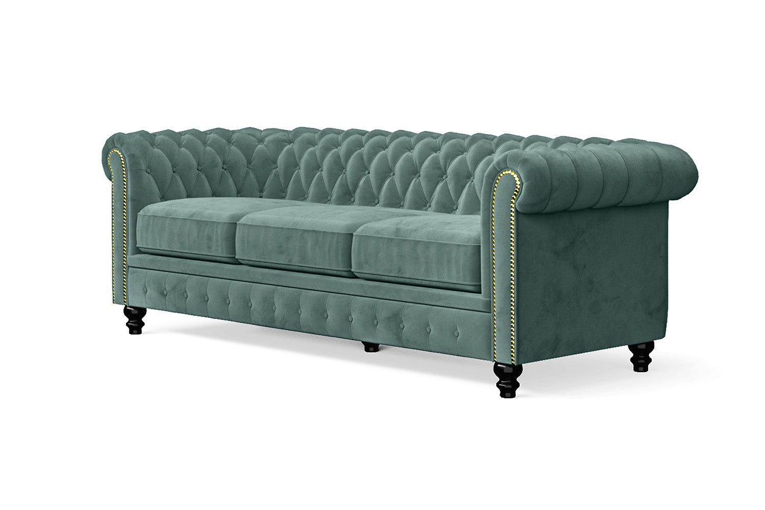 Aversa 3 Seater Sofa Teal Velvet