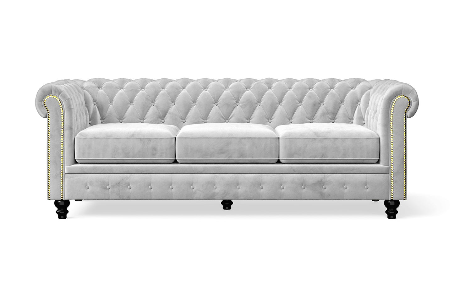 Aversa 3 Seater Sofa White Velvet