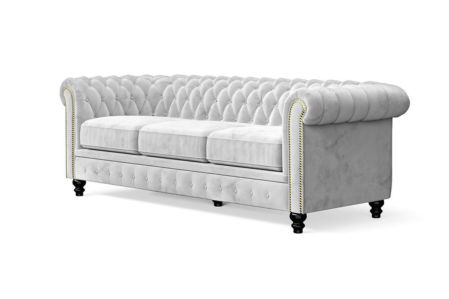 Aversa 3 Seater Sofa White Velvet