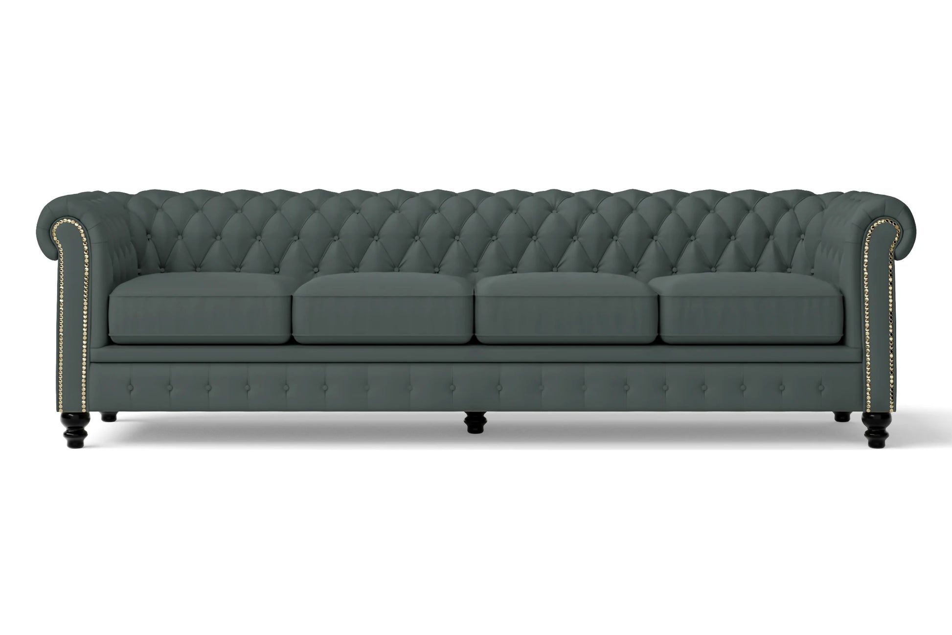 Aversa 4 Seater Sofa Dusky Turquoise Leather