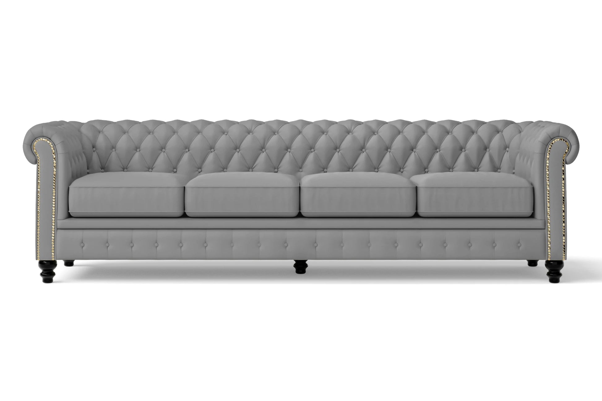 Aversa 4 Seater Sofa Grey Leather