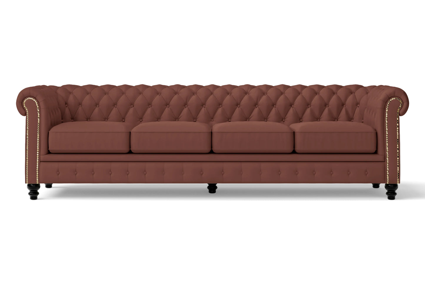 Aversa 4 Seater Sofa Mauve Leather