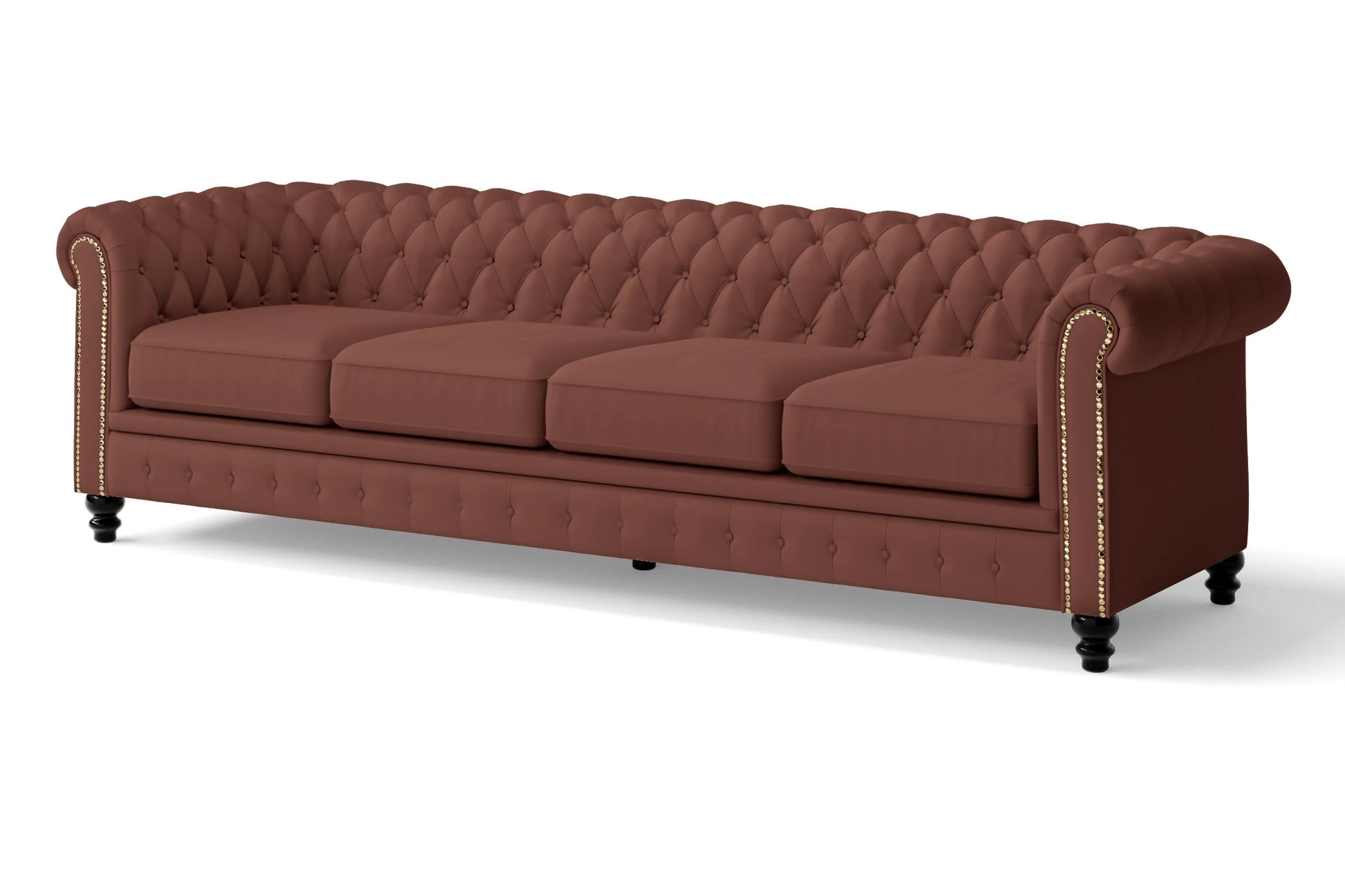 Aversa 4 Seater Sofa Mauve Leather