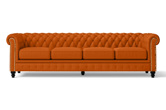 Aversa 4 Seater Sofa Orange Leather