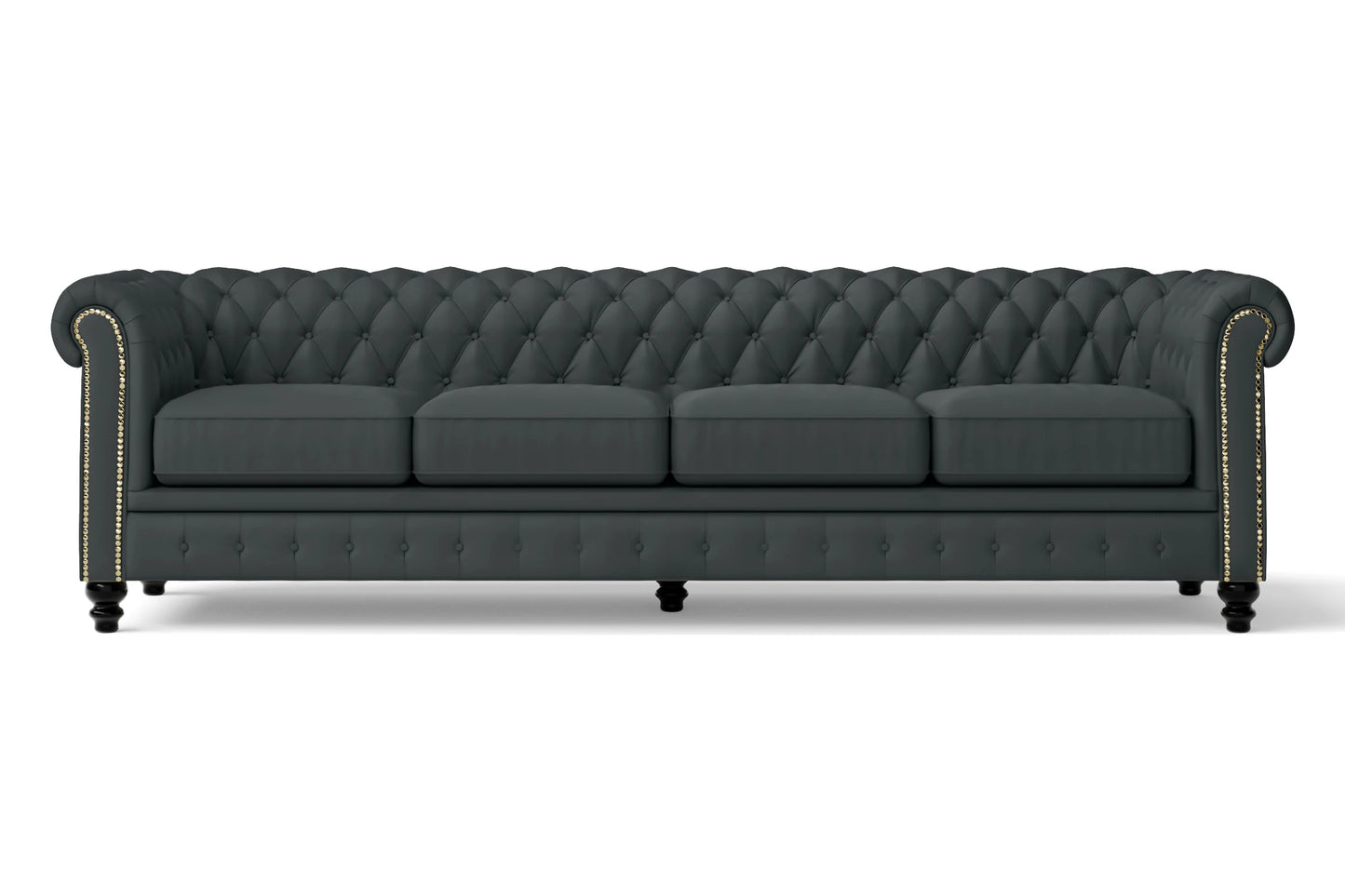 Aversa 4 Seater Sofa Slate Leather