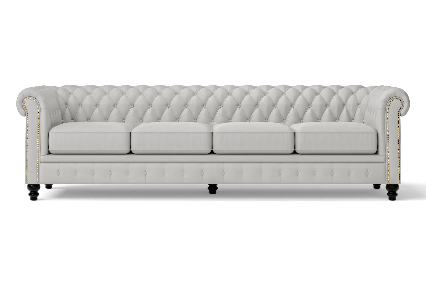 Aversa 4 Seater Sofa White Leather