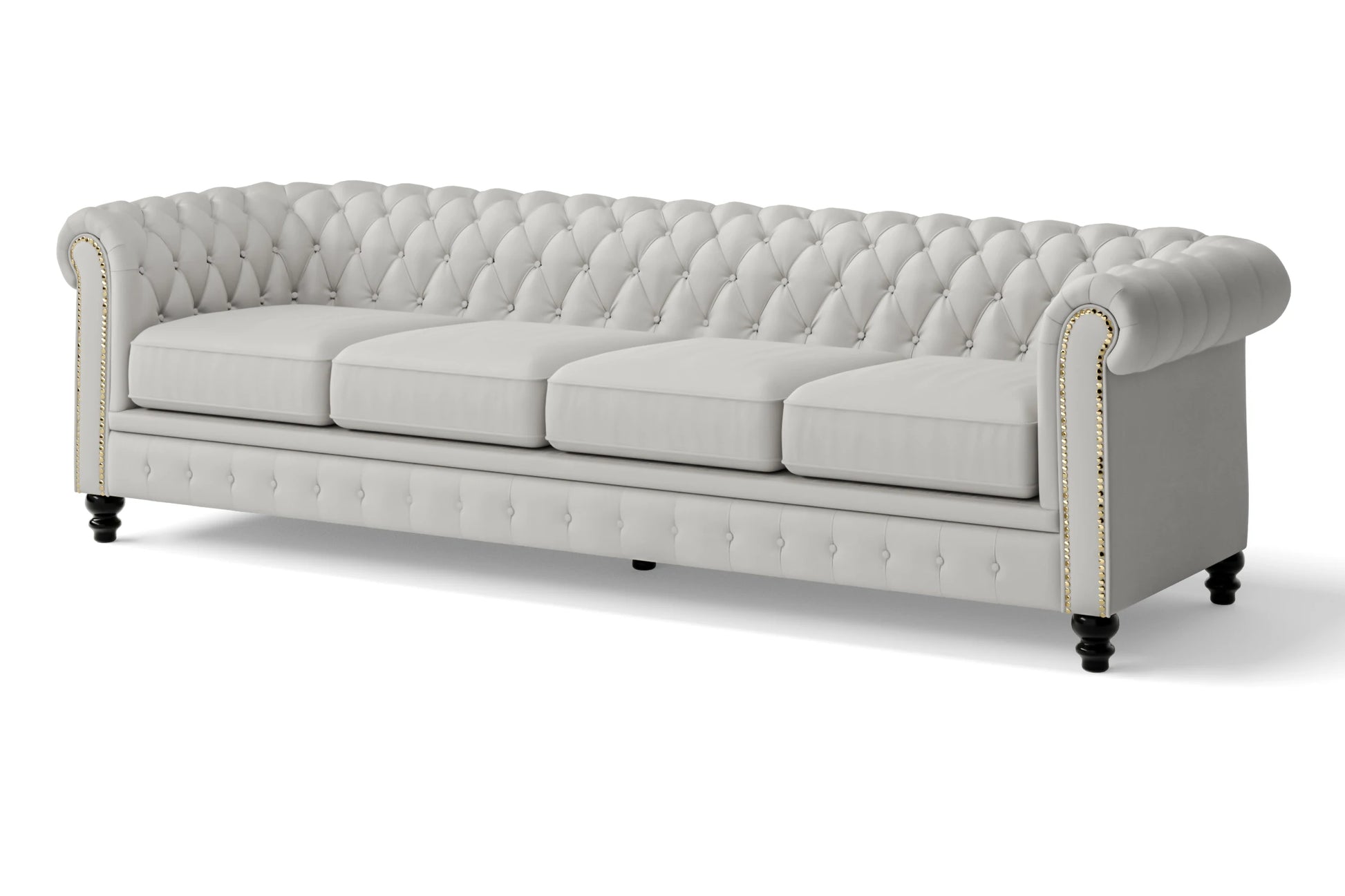 Aversa 4 Seater Sofa White Leather