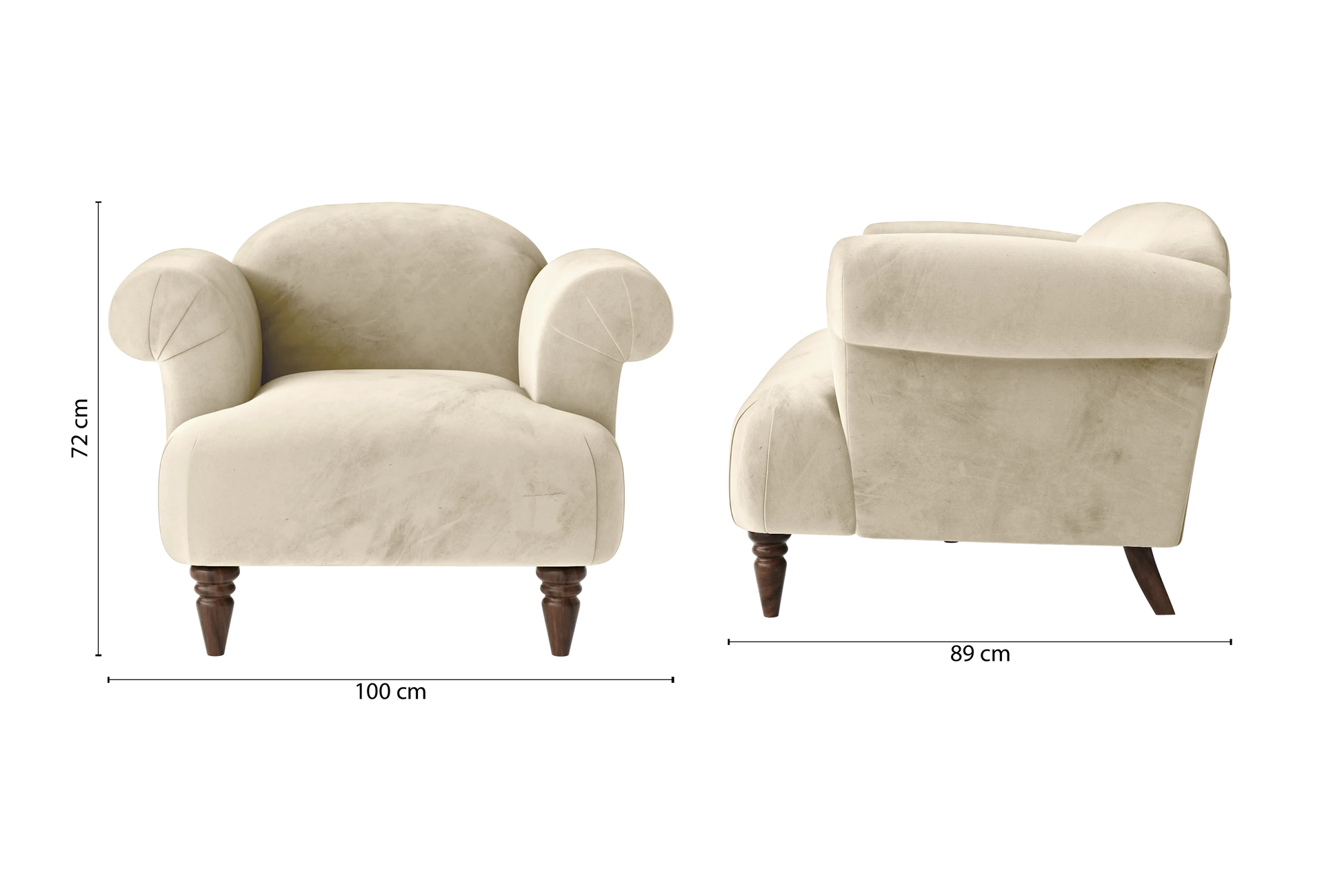 Barberton Armchair Cream Velvet