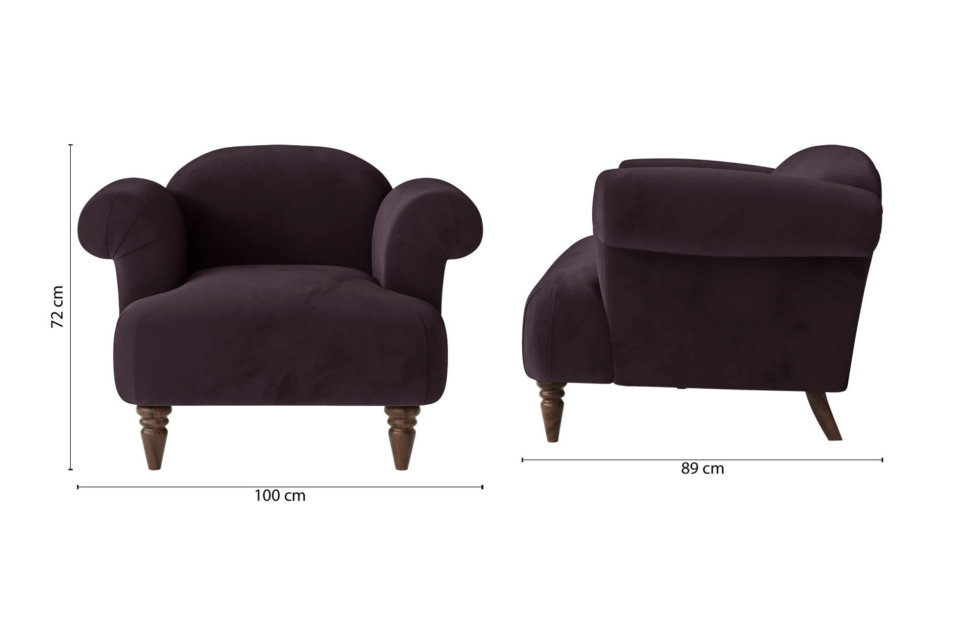 Barberton Armchair Purple Velvet