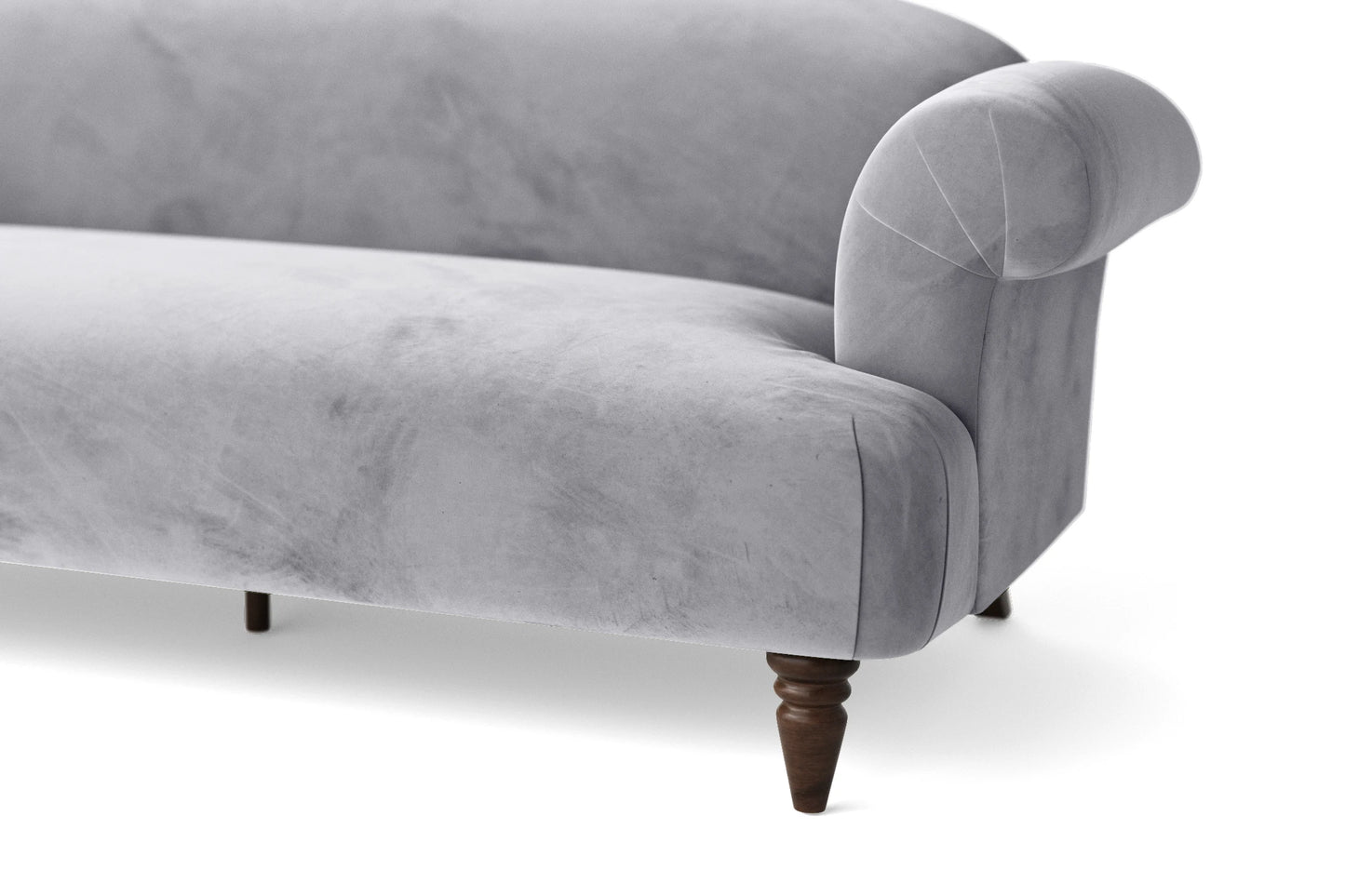 Barberton 2 Seater Sofa Silver Velvet