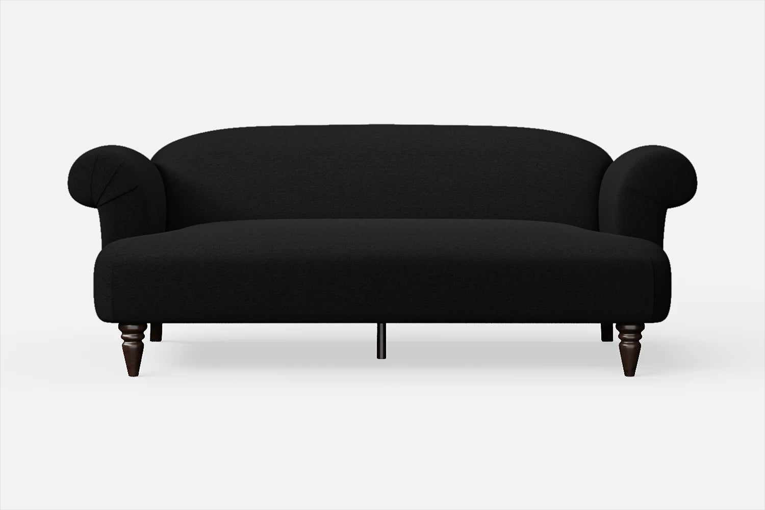 Barberton 3 Seater Sofa Black Linen Fabric