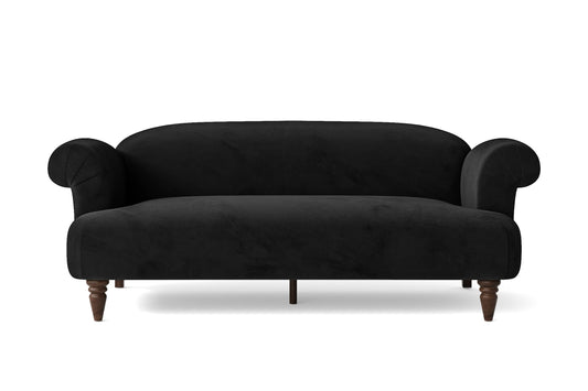 Barberton 3 Seater Sofa Black Velvet