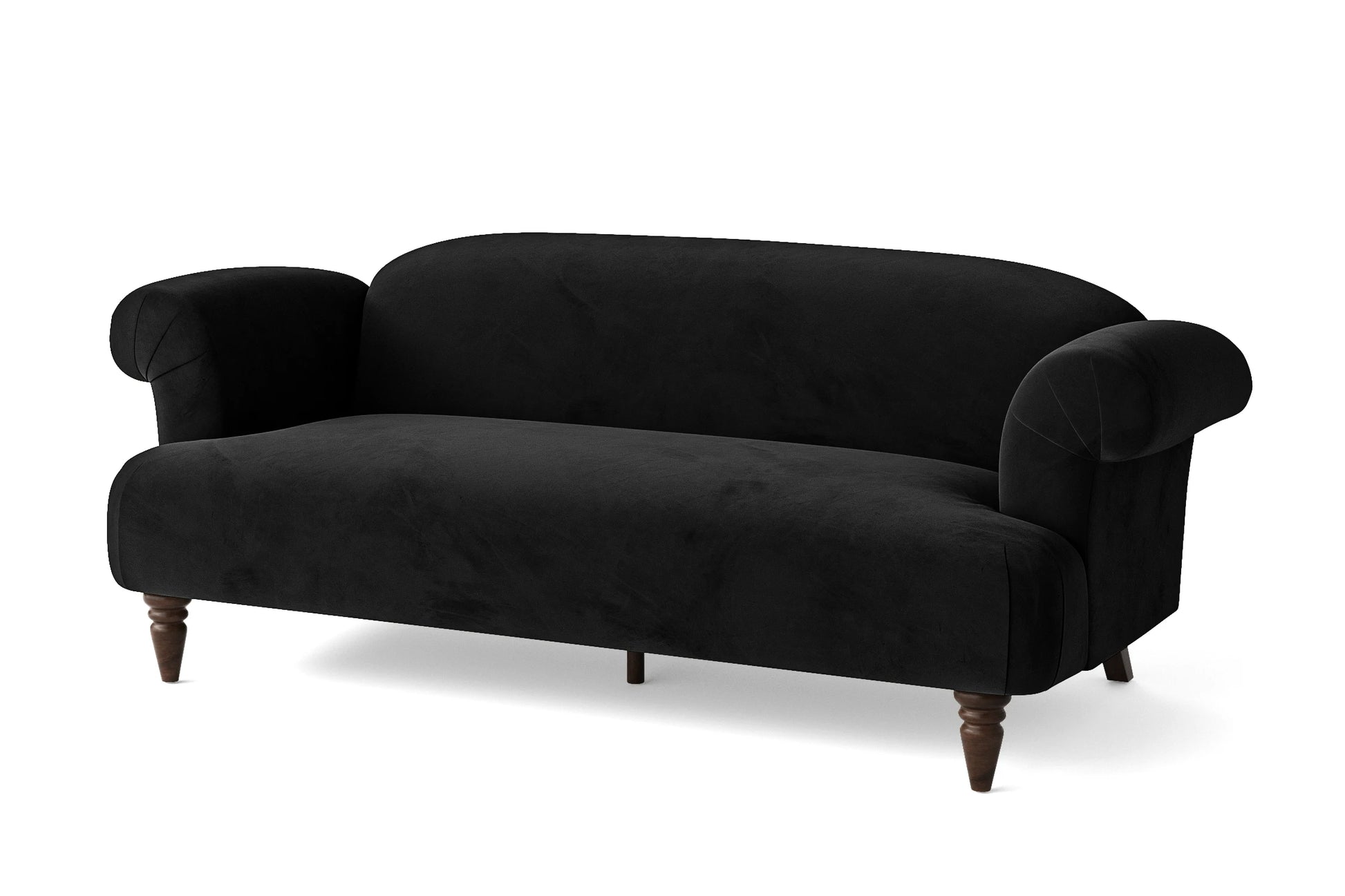 Barberton 3 Seater Sofa Black Velvet