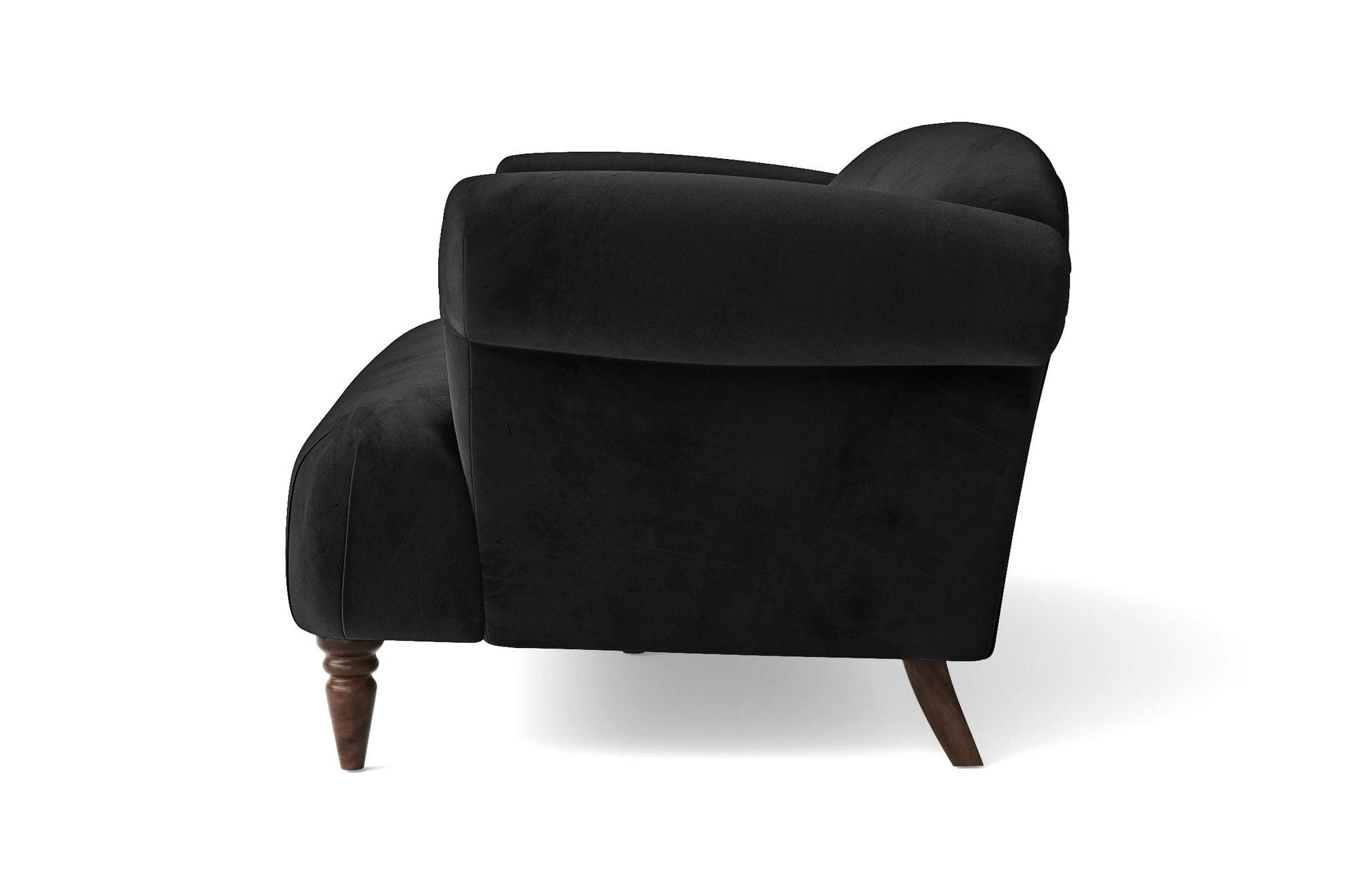 Barberton 3 Seater Sofa Black Velvet