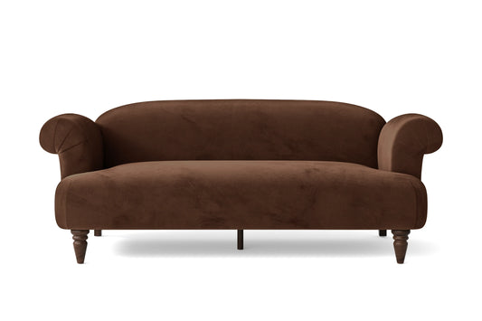 Barberton 3 Seater Sofa Coffee Brown Velvet