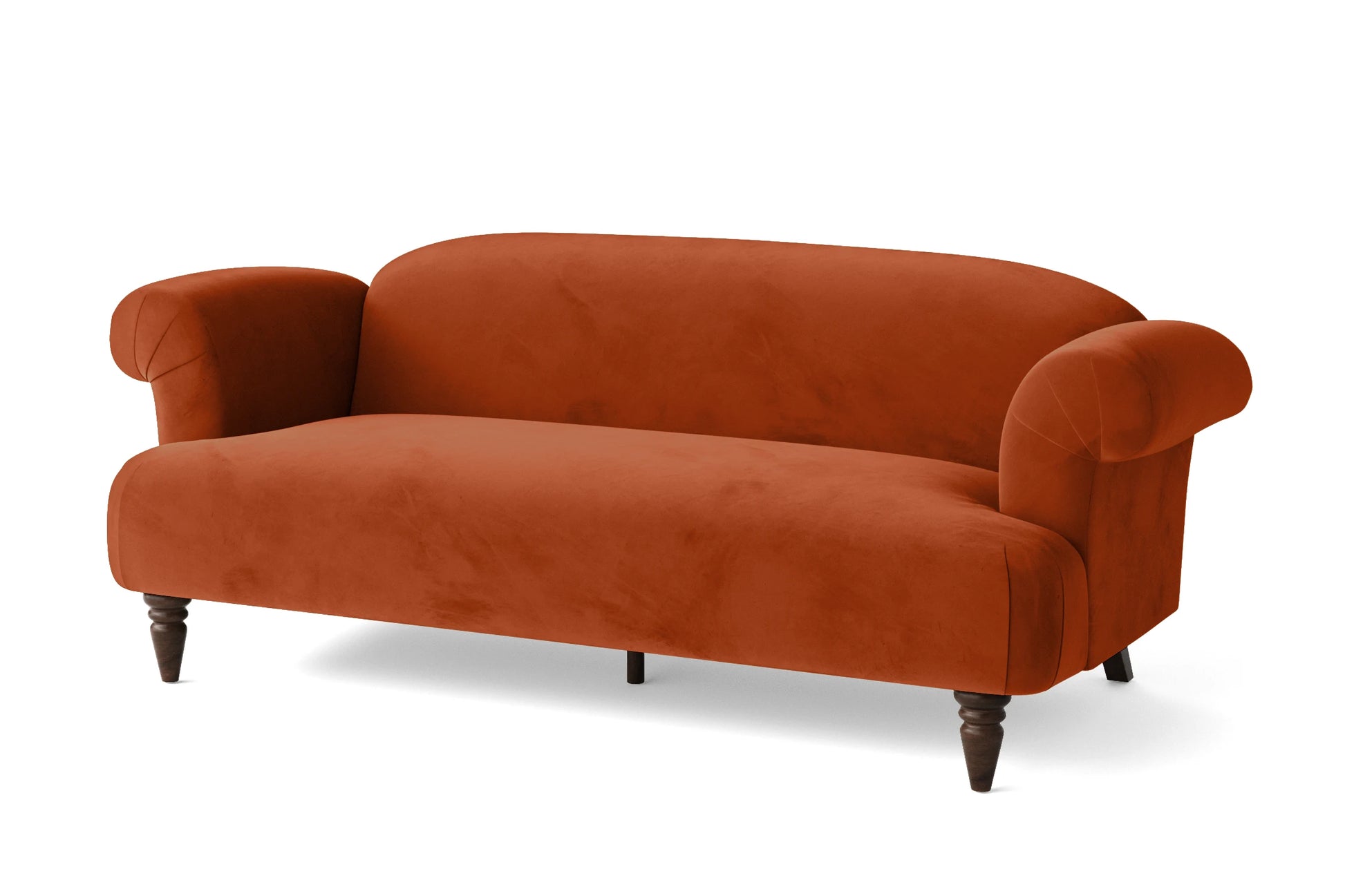 Barberton 3 Seater Sofa Orange Velvet