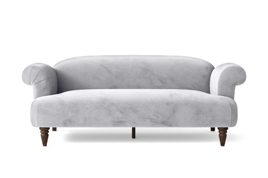 Barberton 3 Seater Sofa Silver Velvet