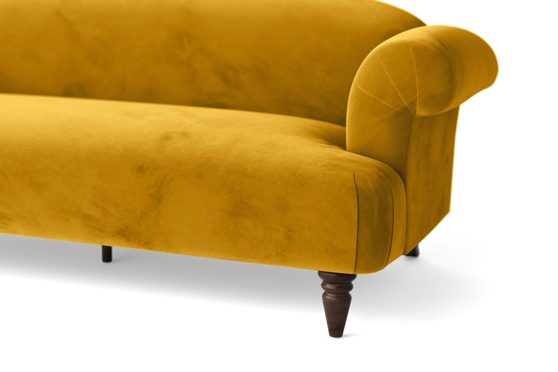 Barberton 3 Seater Sofa Yellow Velvet