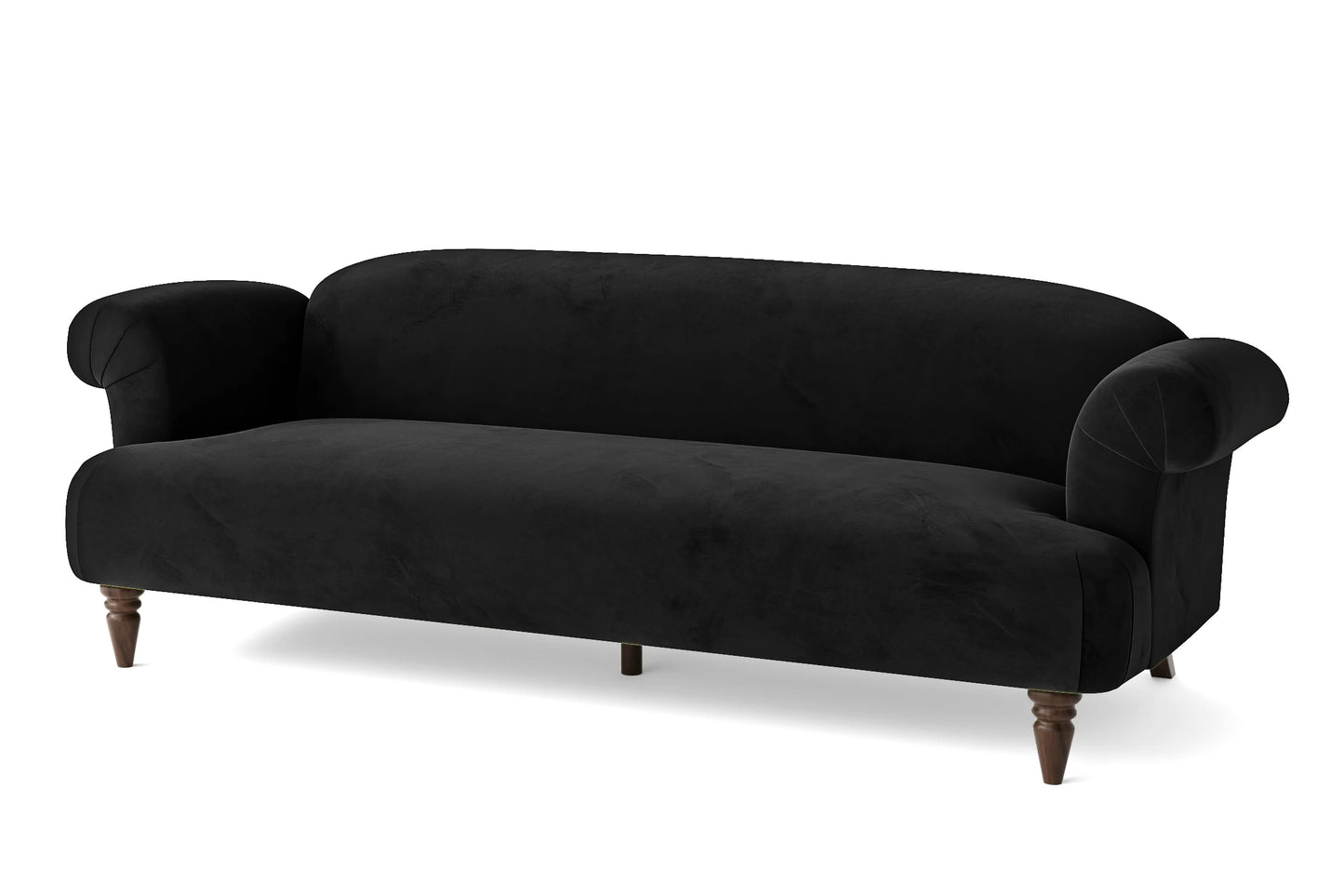 Barberton 4 Seater Sofa Black Velvet