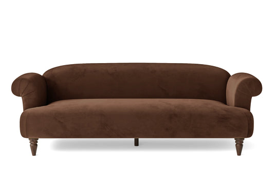 Barberton 4 Seater Sofa Coffee Brown Velvet