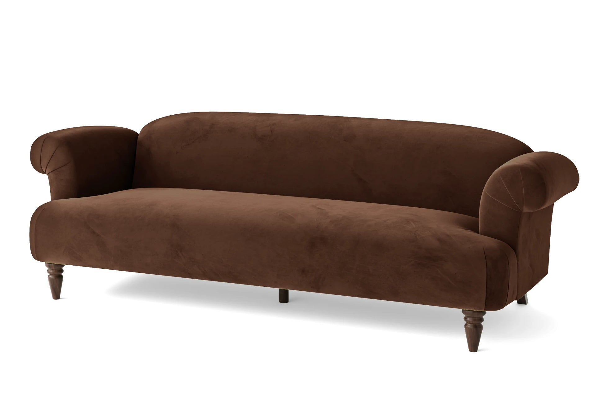 Barberton 4 Seater Sofa Coffee Brown Velvet