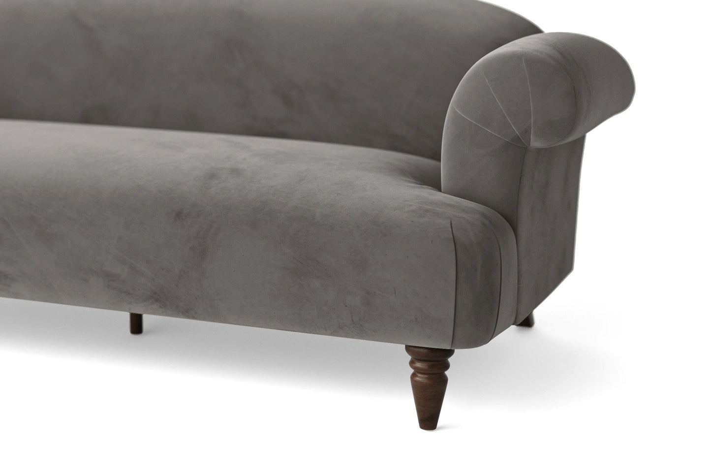 Barberton 4 Seater Sofa Grey Velvet