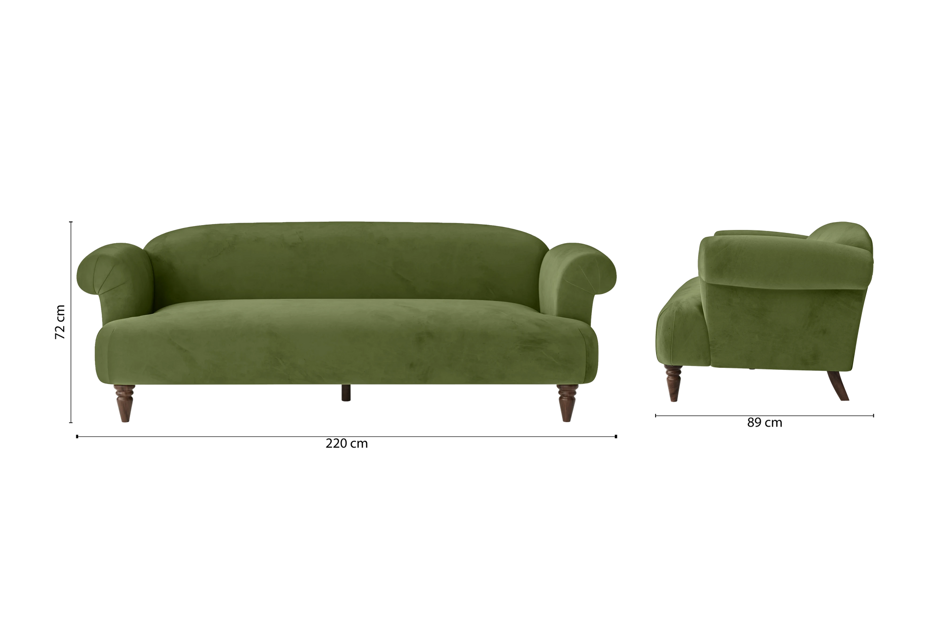 Barberton 4 Seater Sofa Lime Velvet