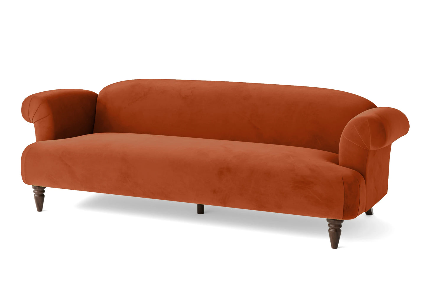 Barberton 4 Seater Sofa Orange Velvet