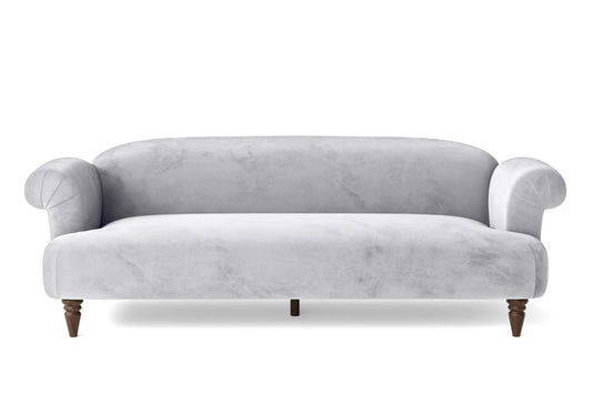 Barberton 4 Seater Sofa Silver Velvet