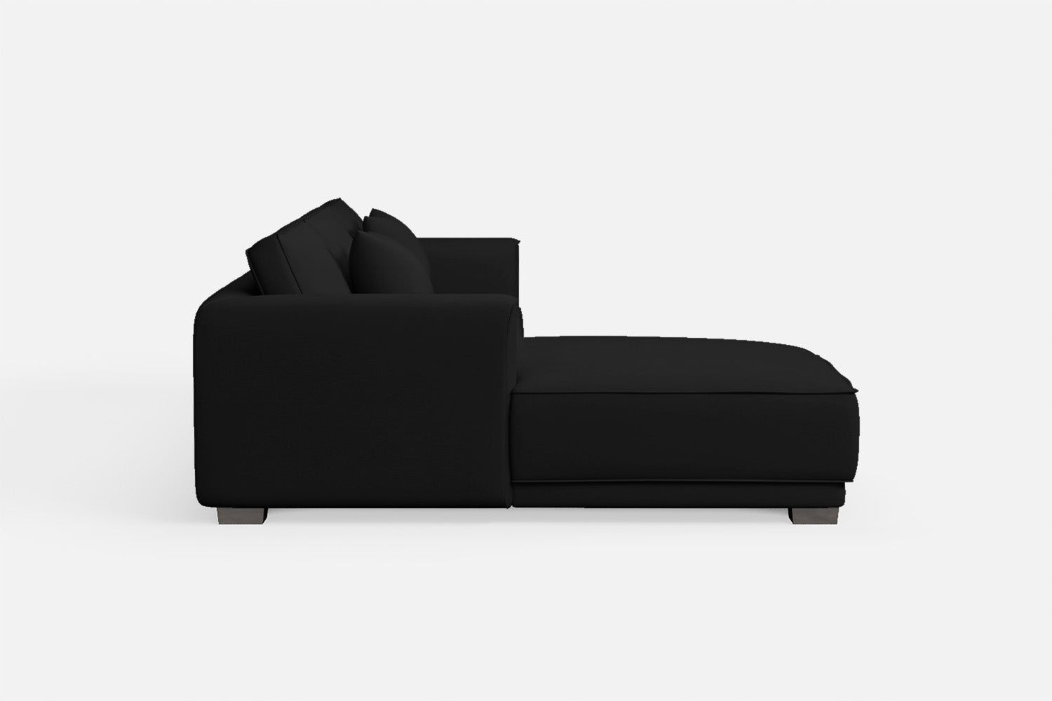 Barletta 3 Seater Left Hand Facing Chaise Lounge Corner Sofa Black Leather