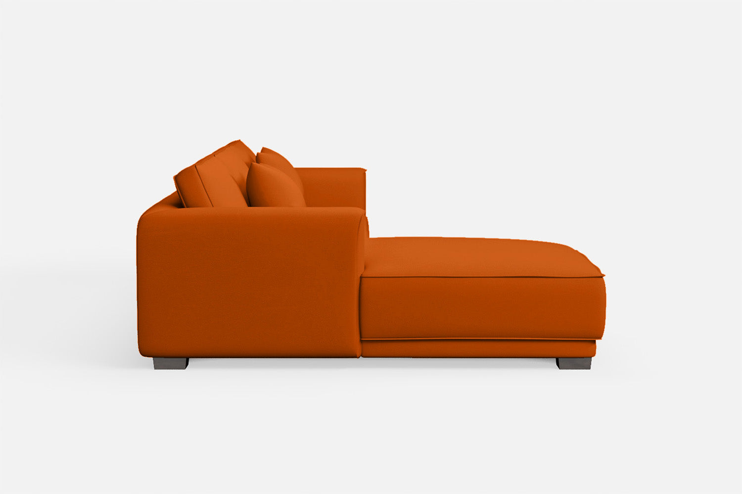 Barletta 3 Seater Left Hand Facing Chaise Lounge Corner Sofa Orange Leather