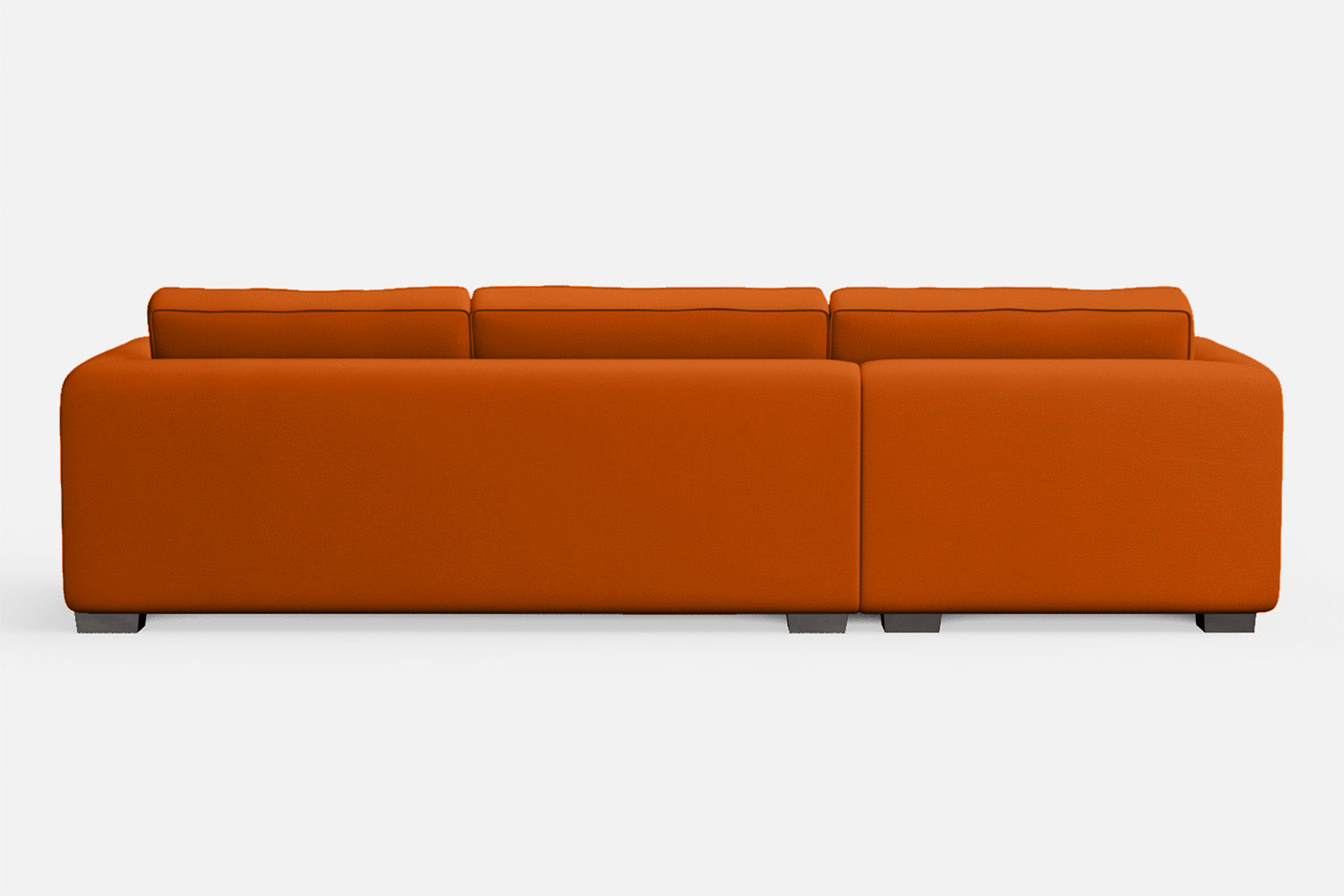 Barletta 3 Seater Left Hand Facing Chaise Lounge Corner Sofa Orange Leather