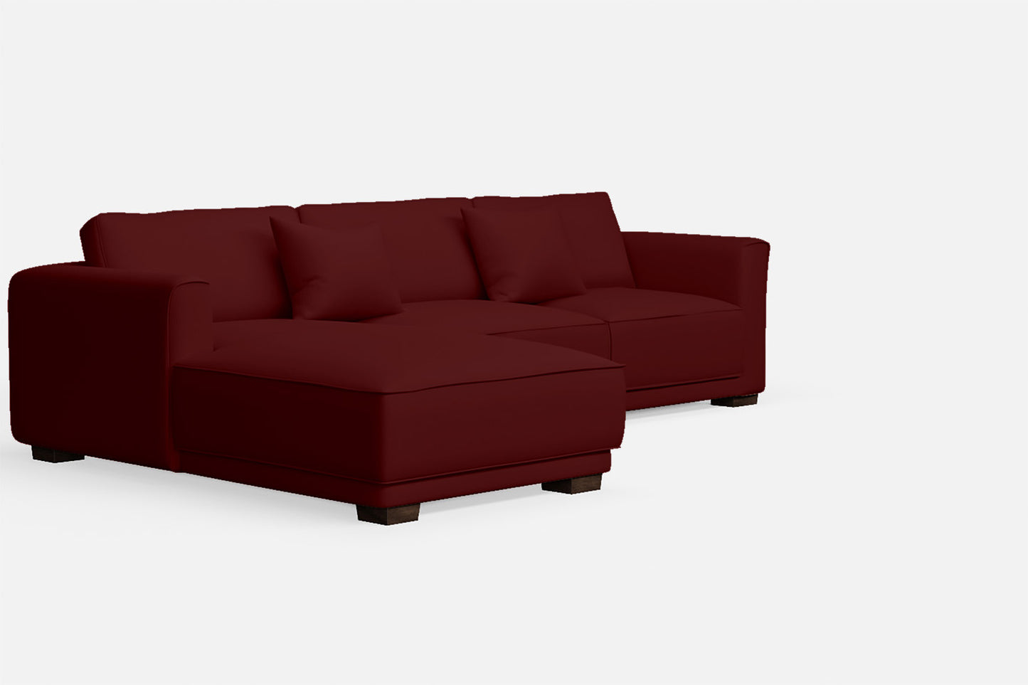 Barletta 3 Seater Left Hand Facing Chaise Lounge Corner Sofa Red Leather