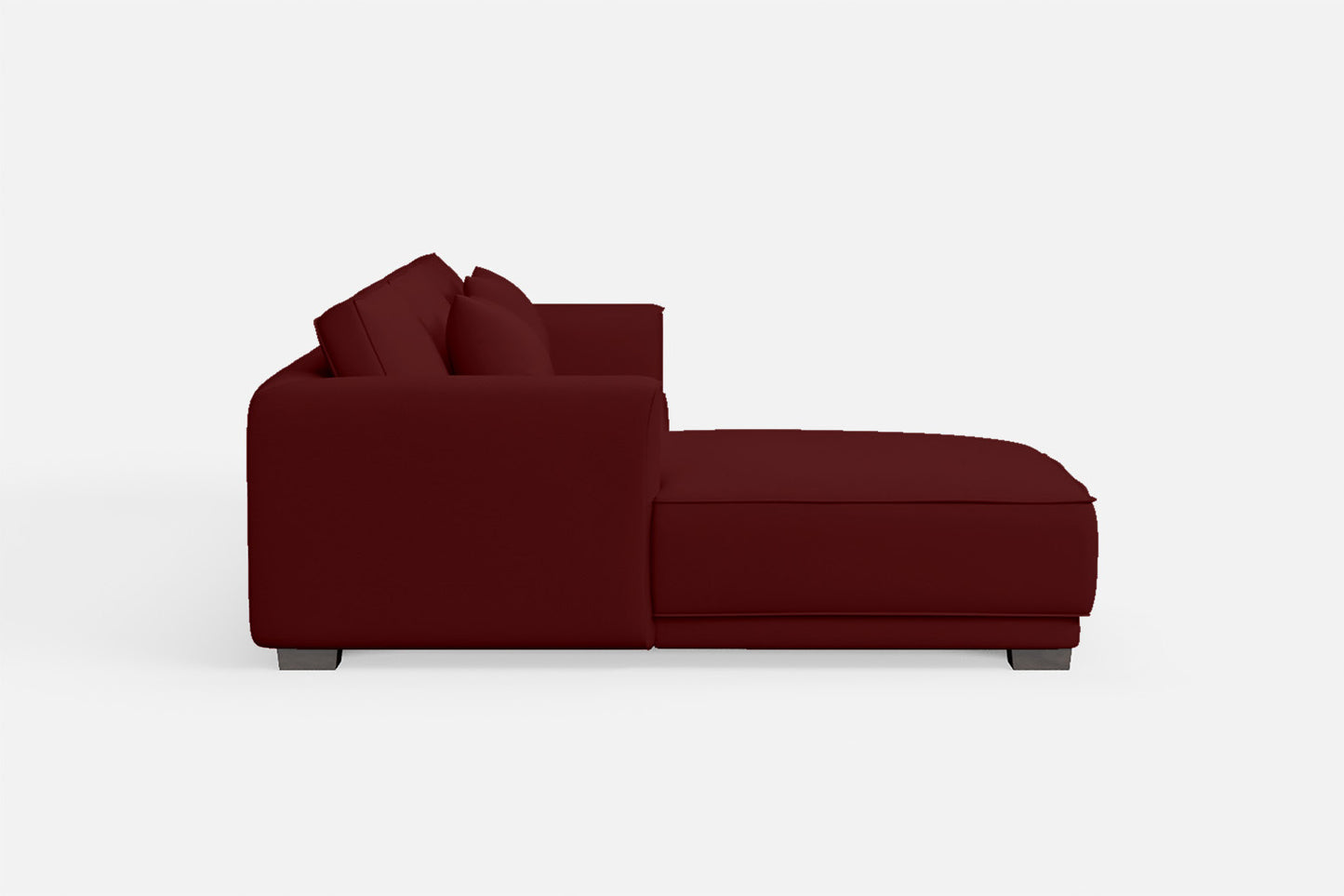 Barletta 3 Seater Left Hand Facing Chaise Lounge Corner Sofa Red Leather