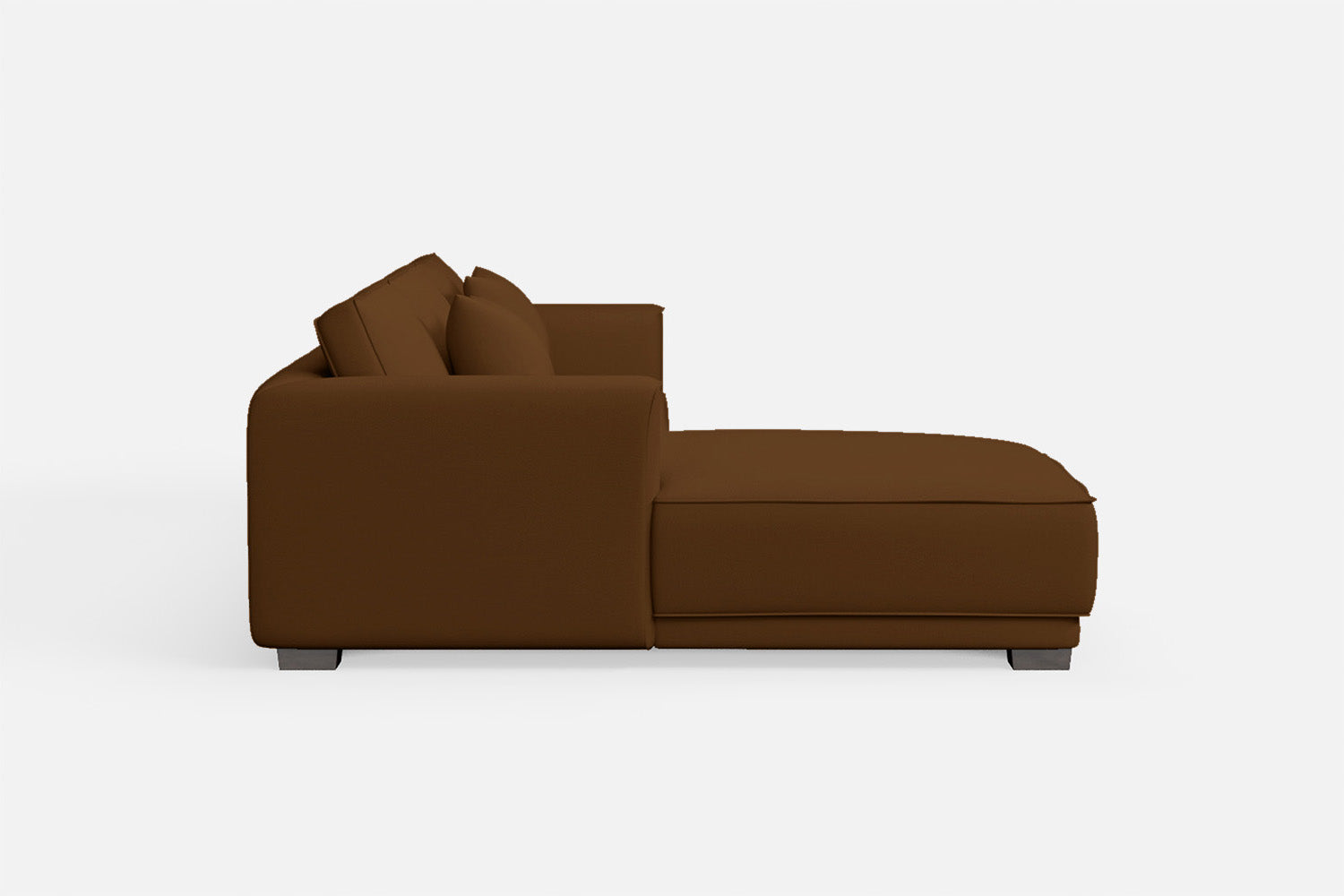 Barletta 3 Seater Left Hand Facing Chaise Lounge Corner Sofa Walnut Brown Leather