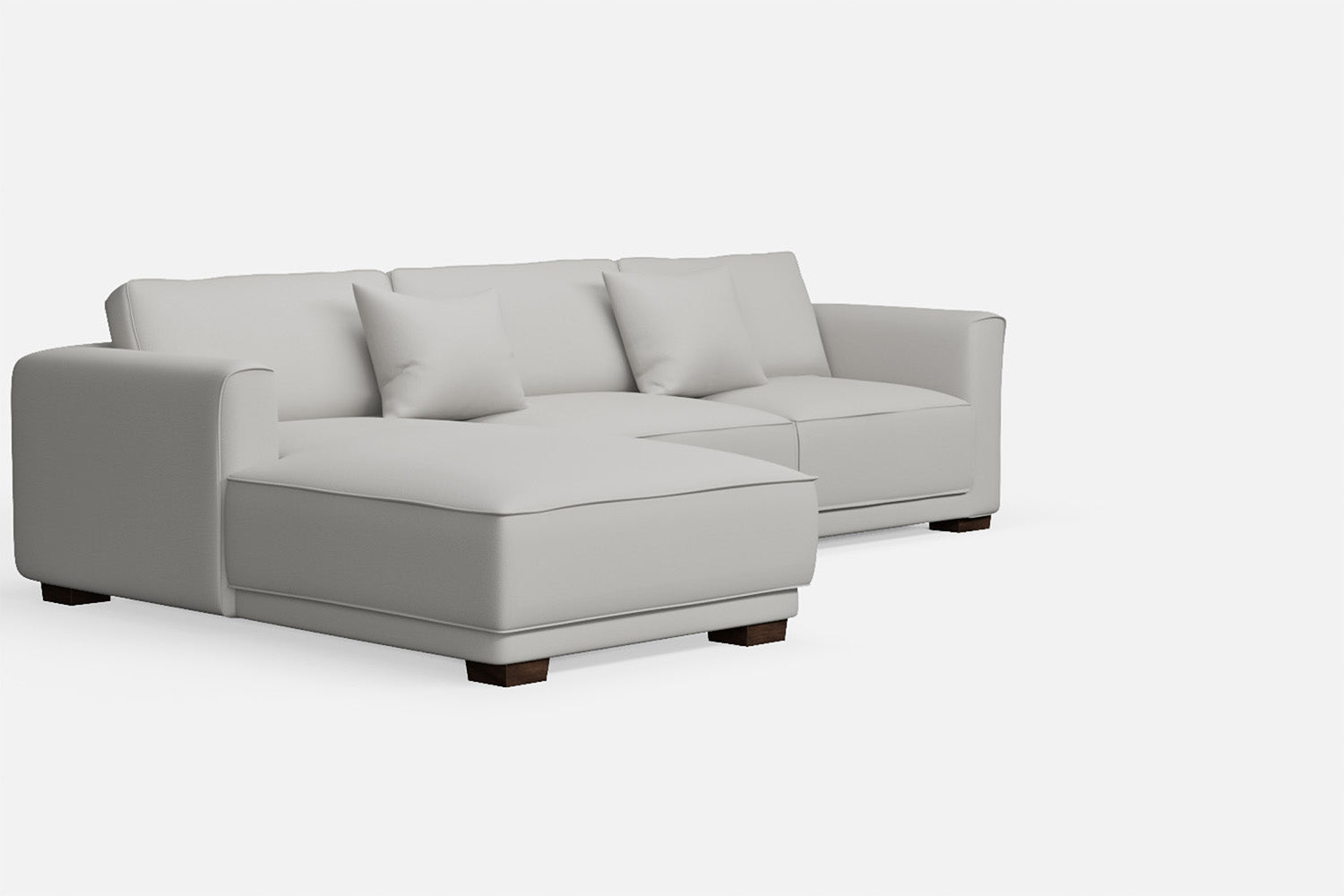 Barletta 3 Seater Left Hand Facing Chaise Lounge Corner Sofa White Leather