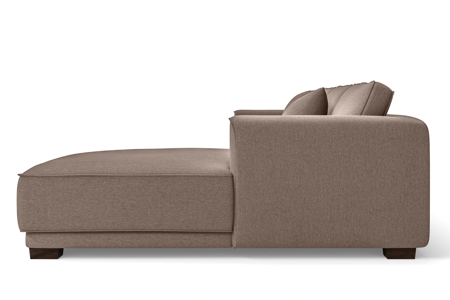 Barletta 3 Seater Left Hand Facing Chaise Lounge Corner Sofa Caramel Linen Fabric