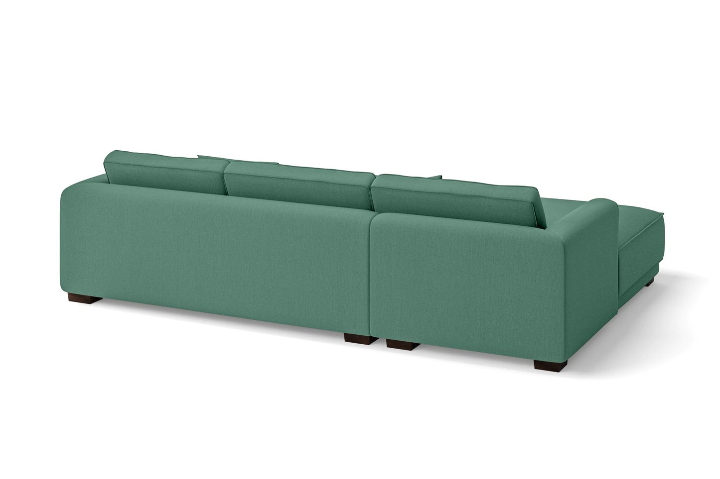 Barletta 3 Seater Left Hand Facing Chaise Lounge Corner Sofa Mint Green Linen Fabric