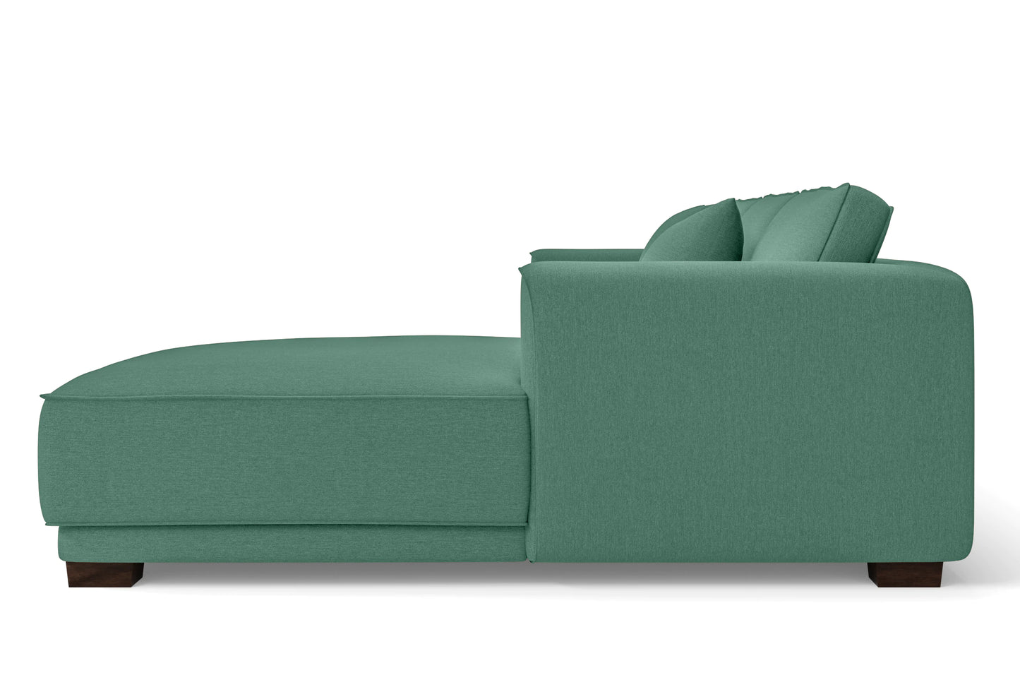 Barletta 3 Seater Left Hand Facing Chaise Lounge Corner Sofa Mint Green Linen Fabric