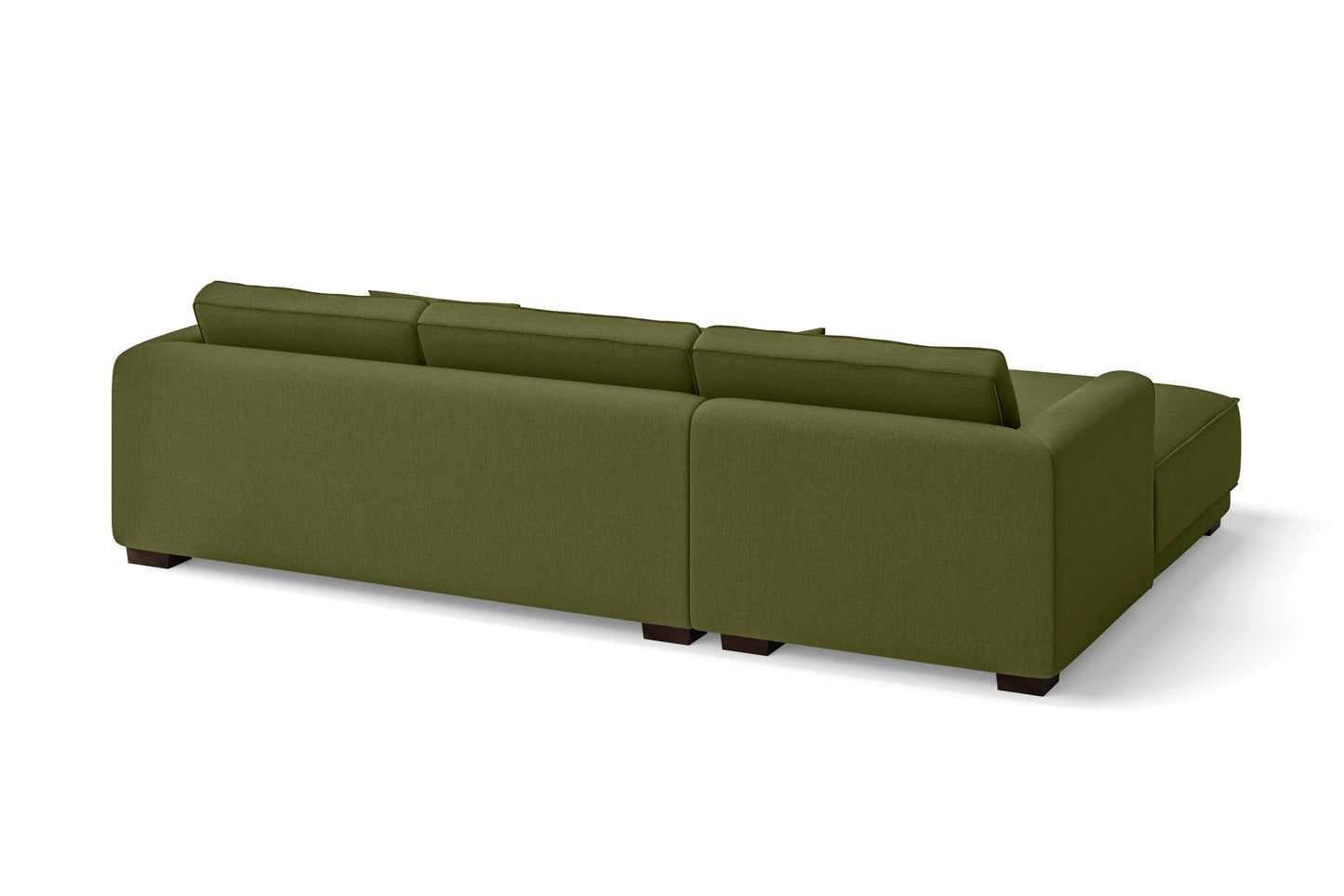 Barletta 3 Seater Left Hand Facing Chaise Lounge Corner Sofa Olive Linen Fabric