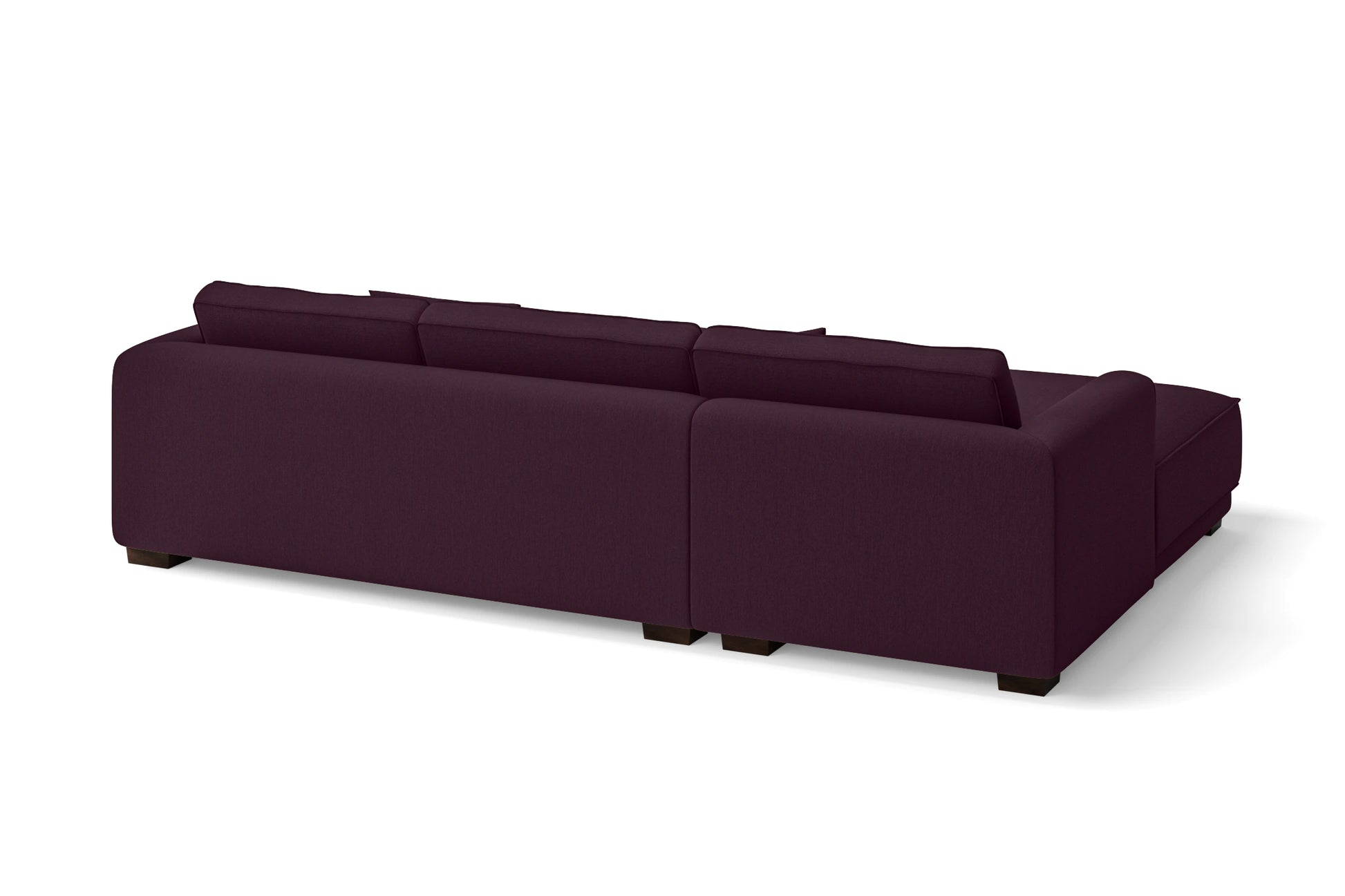 Barletta 3 Seater Left Hand Facing Chaise Lounge Corner Sofa Purple Linen Fabric