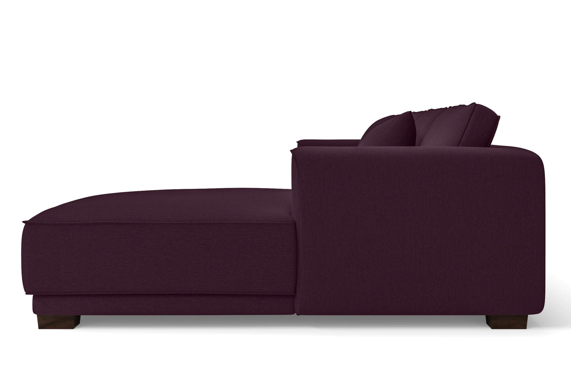 Barletta 3 Seater Left Hand Facing Chaise Lounge Corner Sofa Purple Linen Fabric