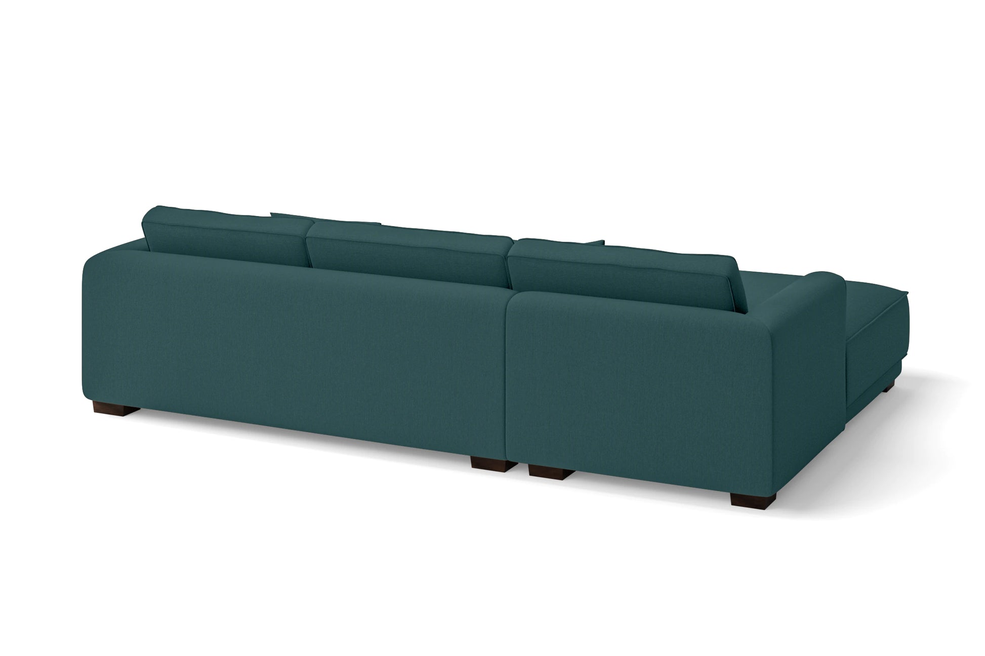 Barletta 3 Seater Left Hand Facing Chaise Lounge Corner Sofa Teal Linen Fabric