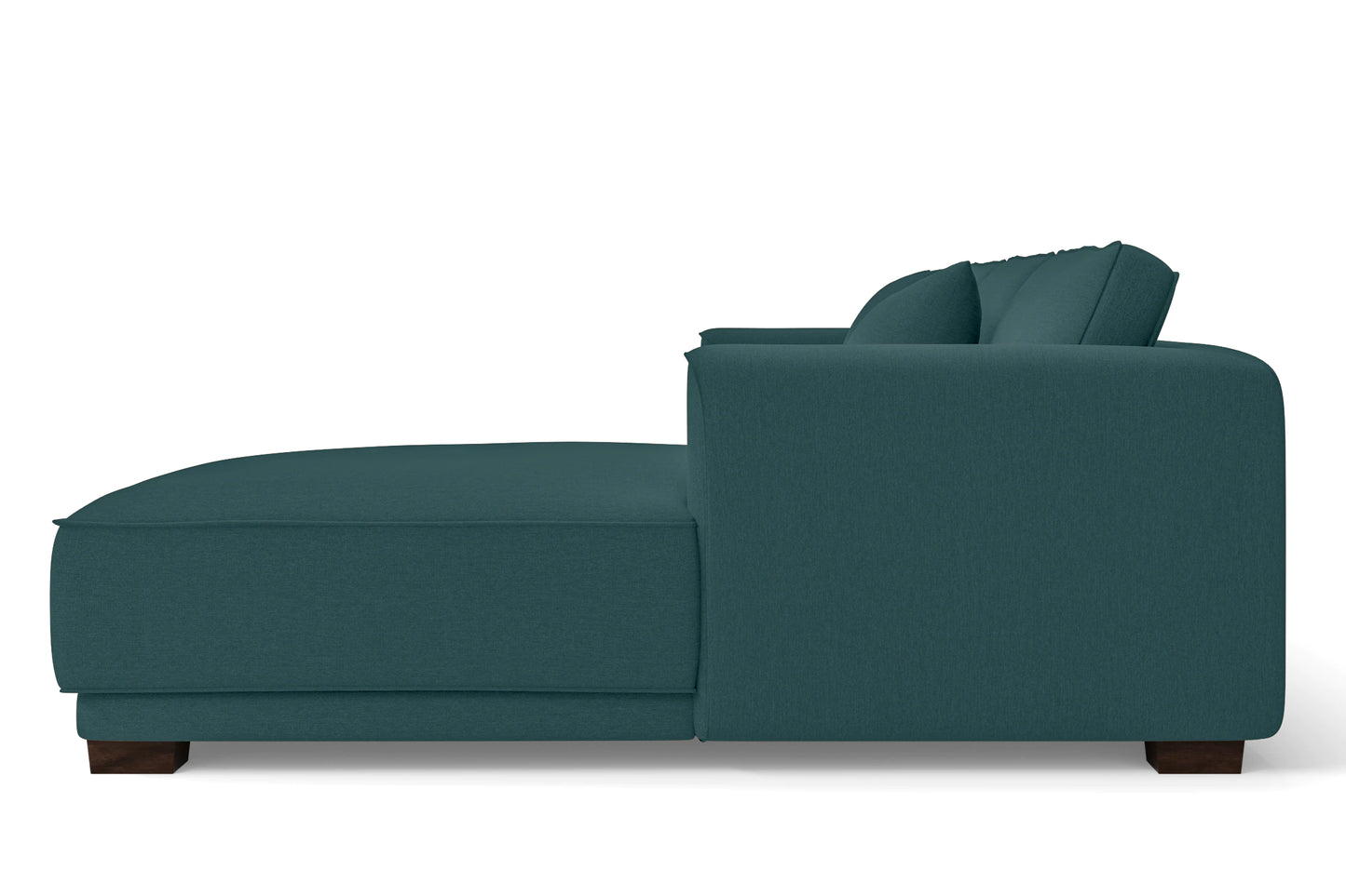 Barletta 3 Seater Left Hand Facing Chaise Lounge Corner Sofa Teal Linen Fabric