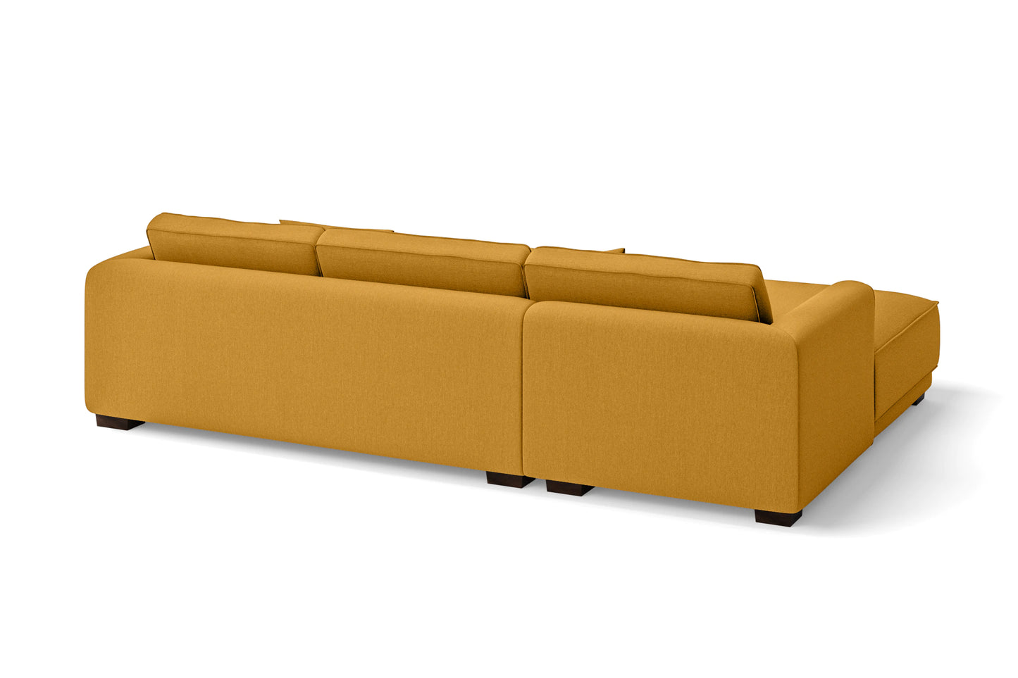 Barletta 3 Seater Left Hand Facing Chaise Lounge Corner Sofa Yellow Linen Fabric