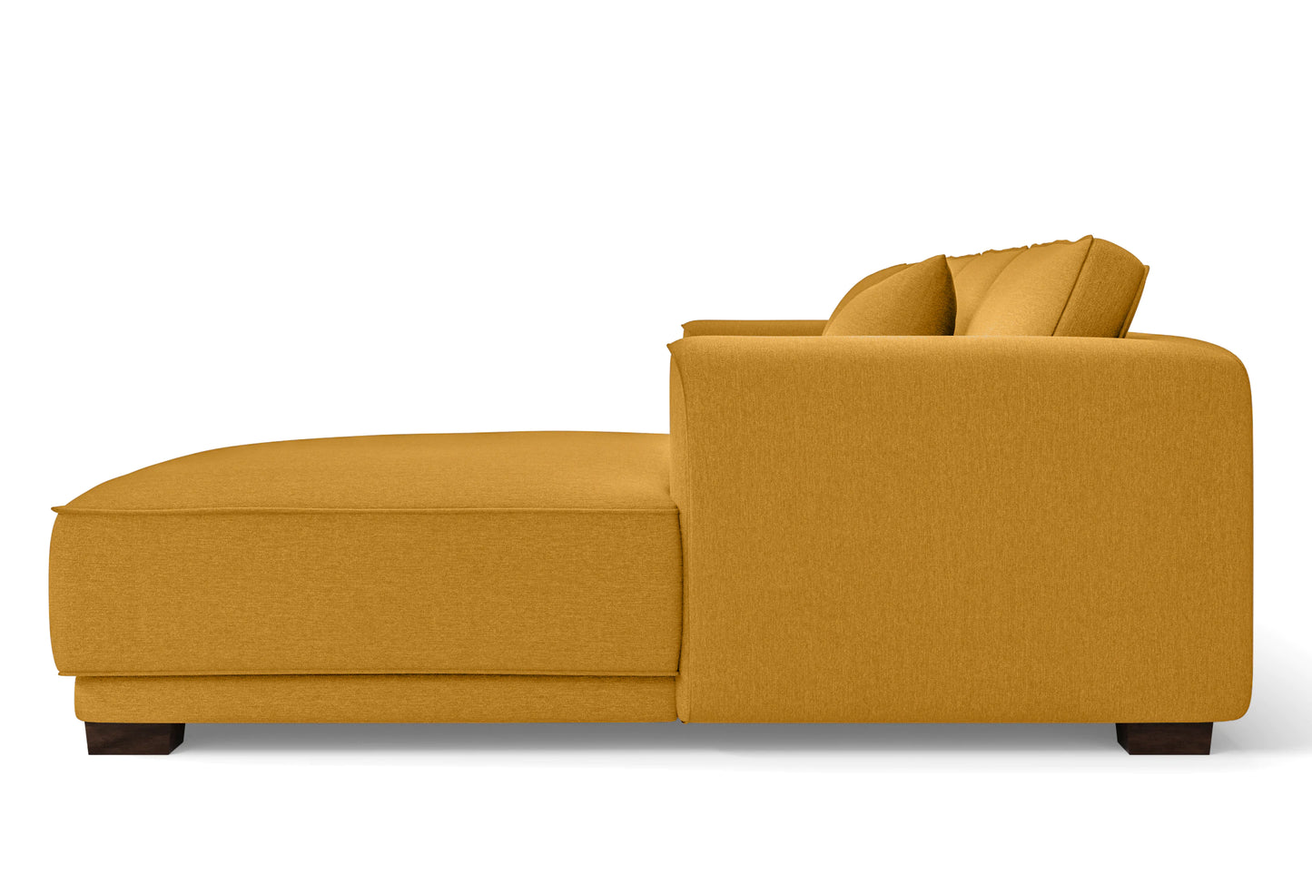 Barletta 3 Seater Left Hand Facing Chaise Lounge Corner Sofa Yellow Linen Fabric